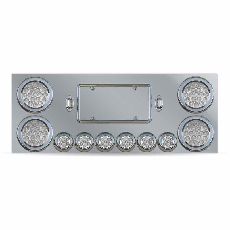 TU-9001L6 Dual LED Rear Center Panel – 4″ & 2″ Dual LEDs (Clear Lens) | Stainless Steel REAR CENTER PANEL Dark Gray