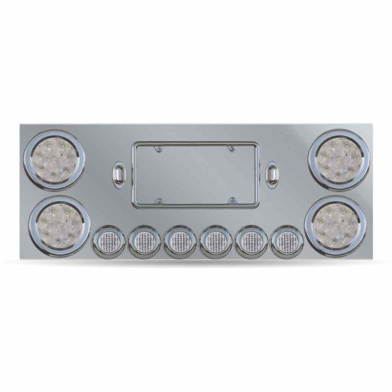 TU-9001LC LED Rear Center Panel – 4″ & 2″ LEDs (Clear Lens) | Stainless Steel REAR CENTER PANEL Dark Gray