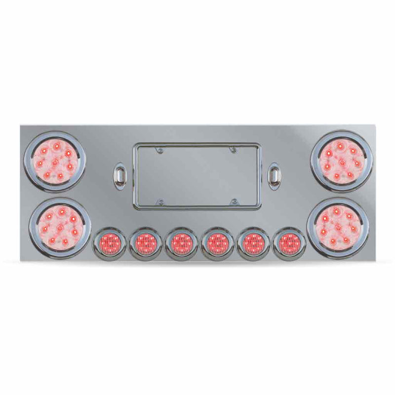 TU-9001LC LED Rear Center Panel – 4″ & 2″ LEDs (Clear Lens) | Stainless Steel REAR CENTER PANEL Dark Gray