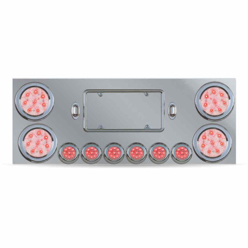 Dark Gray TU-9001LC LED Rear Center Panel – 4″ & 2″ LEDs (Clear Lens) | Stainless Steel REAR CENTER PANEL