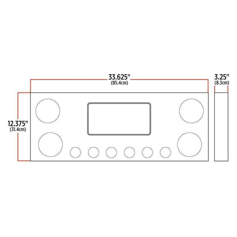 TU-9001LC LED Rear Center Panel – 4″ & 2″ LEDs (Clear Lens) | Stainless Steel REAR CENTER PANEL Dark Slate Gray