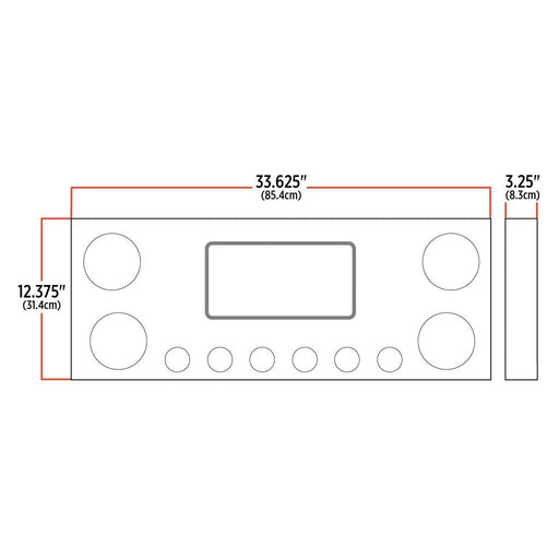 Dark Slate Gray TU-9001 LED Rear Center Panel – 4 x 4″ Holes & 6 x 2″ Holes | Stainless Steel REAR CENTER PANEL