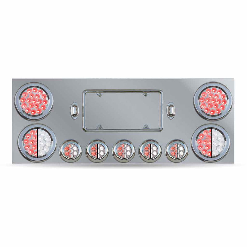 TU-9002L2 Dual LED Rear Center Panel – 4″ & 2.5″ Dual LEDs (Clear Lens) | Stainless Steel REAR CENTER PANEL Dark Gray