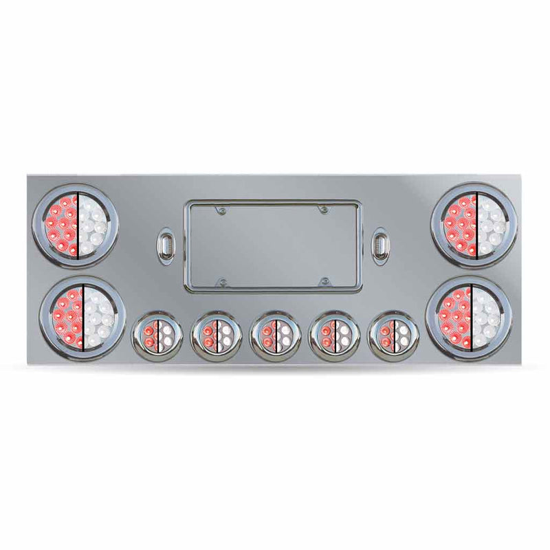 TU-9002L3 Dual LED Rear Center Panel – 4″ & 2.5″ Dual LEDs (Clear Lens) | Stainless Steel REAR CENTER PANEL Dark Gray