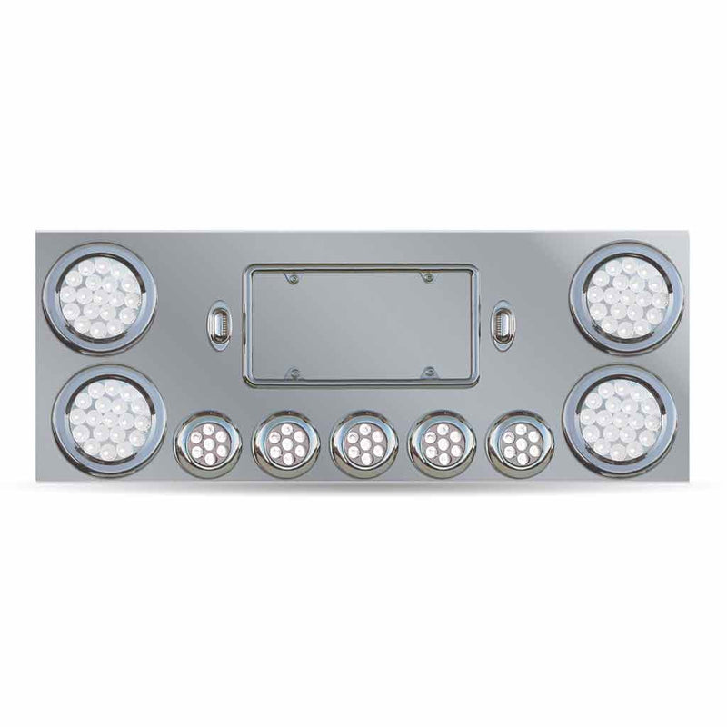 TU-9002L3 Dual LED Rear Center Panel – 4″ & 2.5″ Dual LEDs (Clear Lens) | Stainless Steel REAR CENTER PANEL Dark Gray