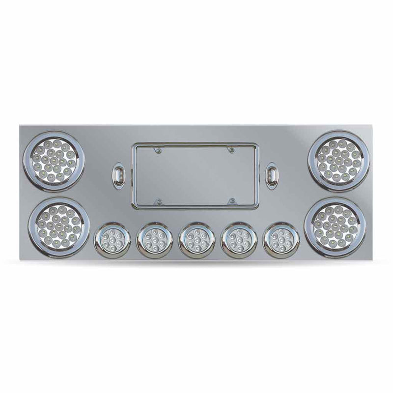 TU-9002L3 Dual LED Rear Center Panel – 4″ & 2.5″ Dual LEDs (Clear Lens) | Stainless Steel REAR CENTER PANEL Dark Gray