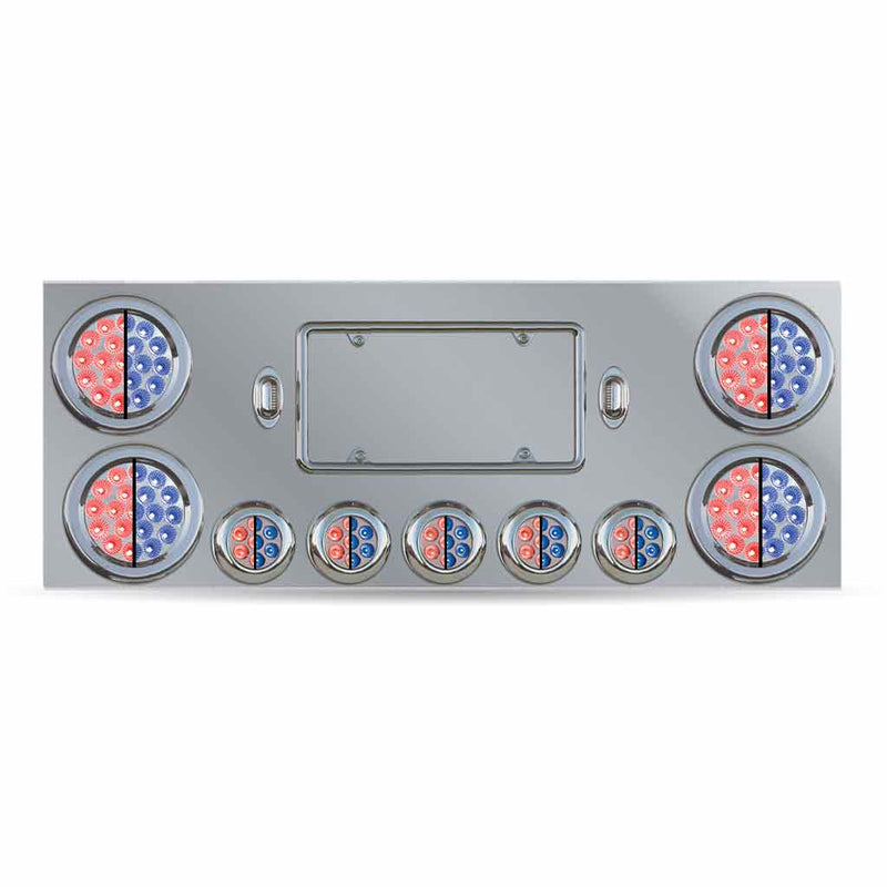 TU-9002L4 Dual LED Rear Center Panel – 4″ & 2.5″ Dual LEDs (Clear Lens) | Stainless Steel REAR CENTER PANEL Dark Gray