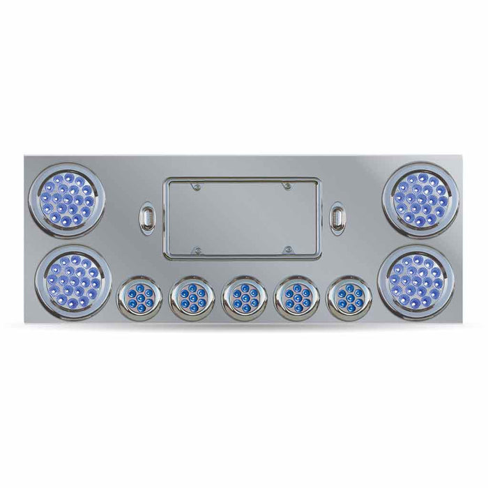 Dark Gray TU-9002L4 Dual LED Rear Center Panel – 4″ & 2.5″ Dual LEDs (Clear Lens) | Stainless Steel REAR CENTER PANEL