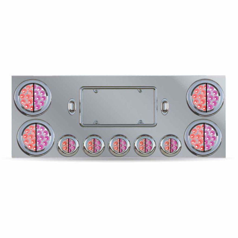 TU-9002L5 Dual LED Rear Center Panel – 4″ & 2.5″ Dual LEDs (Clear Lens) | Stainless Steel REAR CENTER PANEL Dark Gray