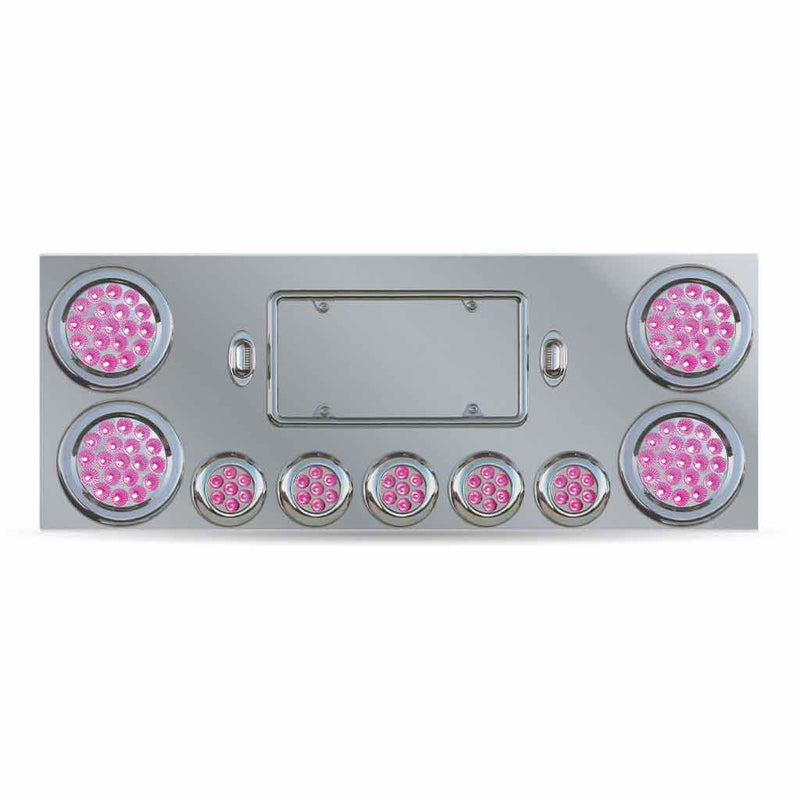 TU-9002L5 Dual LED Rear Center Panel – 4″ & 2.5″ Dual LEDs (Clear Lens) | Stainless Steel REAR CENTER PANEL Dark Gray