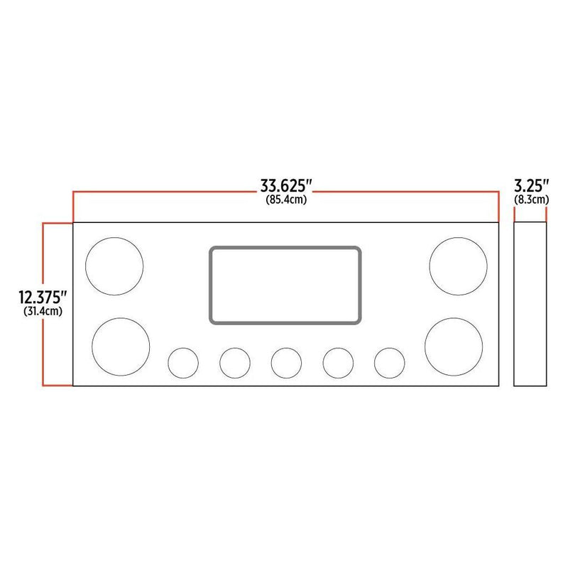 TU-9002L5 Dual LED Rear Center Panel – 4″ & 2.5″ Dual LEDs (Clear Lens) | Stainless Steel REAR CENTER PANEL Dark Slate Gray
