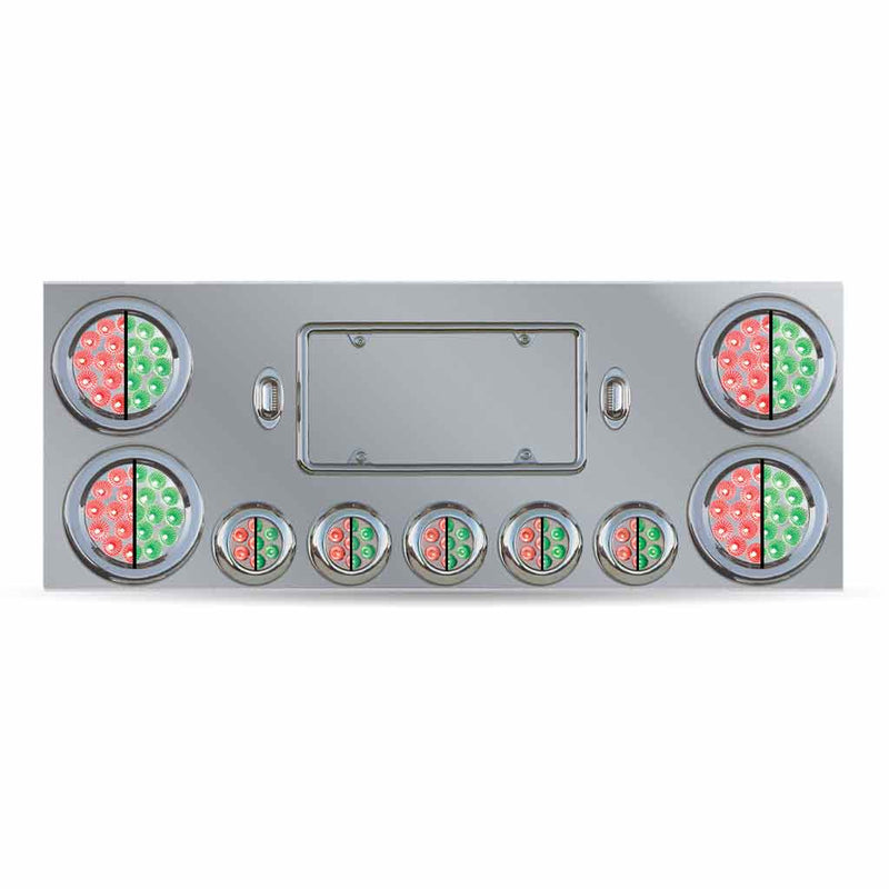 TU-9002L6 Dual LED Rear Center Panel – 4″ & 2.5″ Dual LEDs (Clear Lens) | Stainless Steel REAR CENTER PANEL Dark Gray