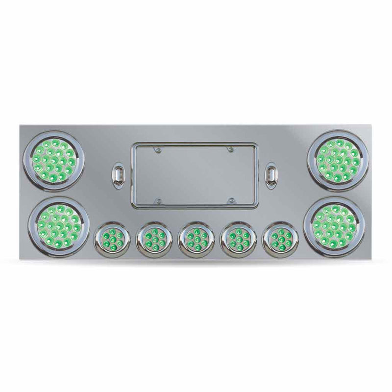 TU-9002L6 Dual LED Rear Center Panel – 4″ & 2.5″ Dual LEDs (Clear Lens) | Stainless Steel REAR CENTER PANEL Dark Gray