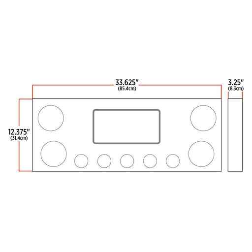 Dark Slate Gray TU-9002 LED Rear Center Panel – 4 x 4″ Holes & 5 x 2.5″ Holes | Stainless Steel REAR CENTER PANEL