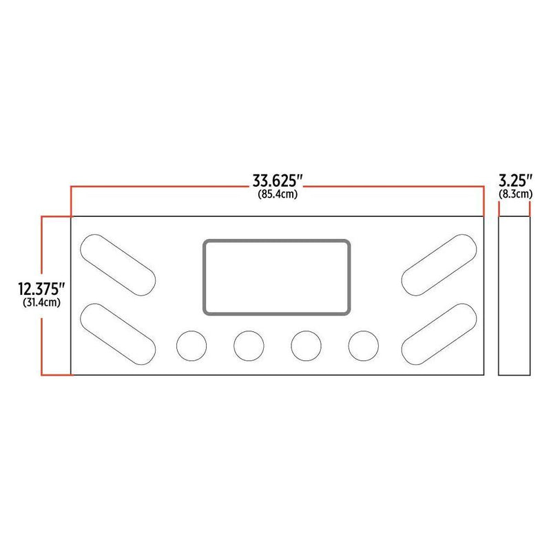 TU-9008 LED Rear Center Panel – 4 x Oval Holes & 4 x 2.5″ Holes | Stainless Steel REAR CENTER PANEL Dark Slate Gray