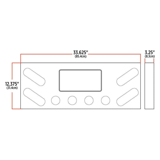 Dark Slate Gray TU-9008 LED Rear Center Panel – 4 x Oval Holes & 4 x 2.5″ Holes | Stainless Steel REAR CENTER PANEL