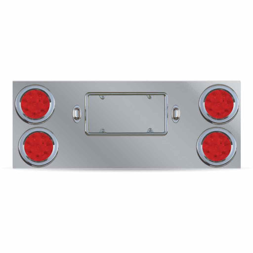 Dark Gray TU-9017L1 LED Rear Center Panel – 4″ LEDs (Red Lens) | Stainless Steel REAR CENTER PANEL