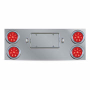 TU-9017L1 LED Rear Center Panel – 4″ LEDs (Red Lens) | Stainless Steel REAR CENTER PANEL Dark Gray