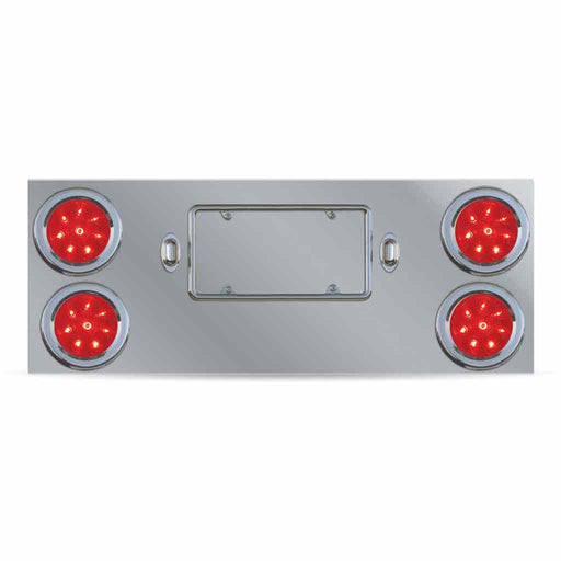 Dark Gray TU-9017L1 LED Rear Center Panel – 4″ LEDs (Red Lens) | Stainless Steel REAR CENTER PANEL