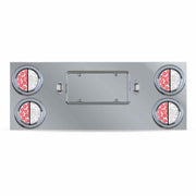 TU-9017L2. Dual LED Rear Center Panel – 4″ Dual LEDs (Clear Lens) | Stainless Steel REAR CENTER PANEL Dark Gray