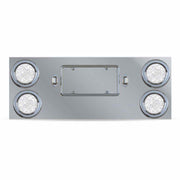 TU-9017L2. Dual LED Rear Center Panel – 4″ Dual LEDs (Clear Lens) | Stainless Steel REAR CENTER PANEL Dark Gray