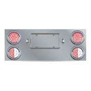 TU-9017L4 Dual LED Rear Center Panel – 4″ Dual LEDs (Clear Lens) | Stainless Steel REAR CENTER PANEL Dark Gray