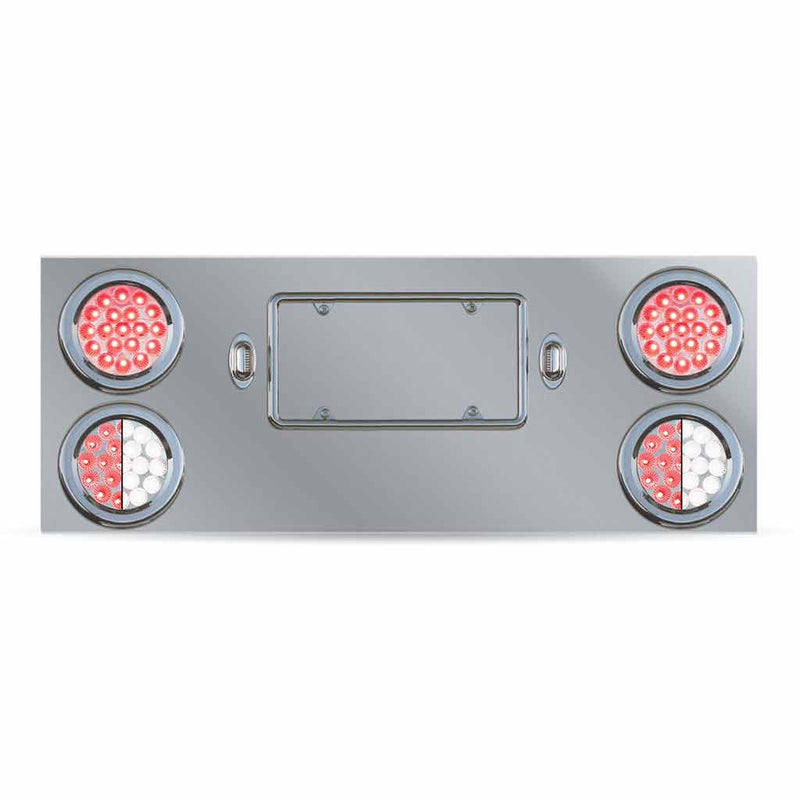 TU-9017L4 Dual LED Rear Center Panel – 4″ Dual LEDs (Clear Lens) | Stainless Steel REAR CENTER PANEL Dark Gray