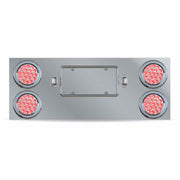 TU-9017L2. Dual LED Rear Center Panel – 4″ Dual LEDs (Clear Lens) | Stainless Steel REAR CENTER PANEL Dark Gray