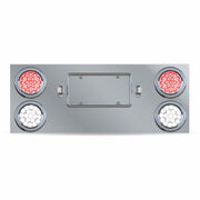 TU-9017L4 Dual LED Rear Center Panel – 4″ Dual LEDs (Clear Lens) | Stainless Steel REAR CENTER PANEL Dark Gray