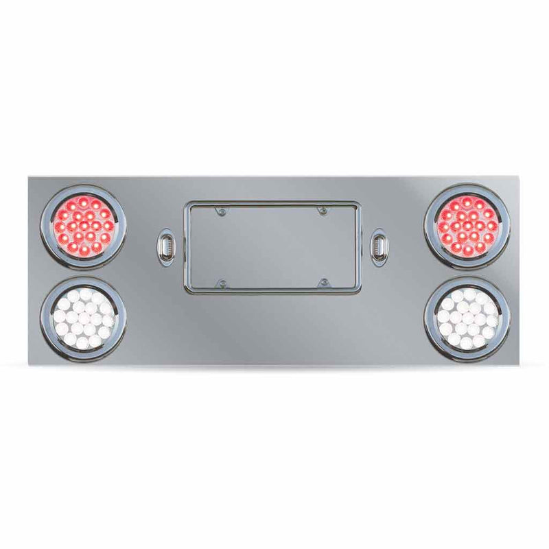 TU-9017L4 Dual LED Rear Center Panel – 4″ Dual LEDs (Clear Lens) | Stainless Steel REAR CENTER PANEL Dark Gray