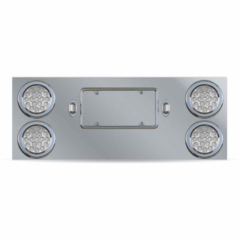 TU-9017L4 Dual LED Rear Center Panel – 4″ Dual LEDs (Clear Lens) | Stainless Steel REAR CENTER PANEL Dark Gray