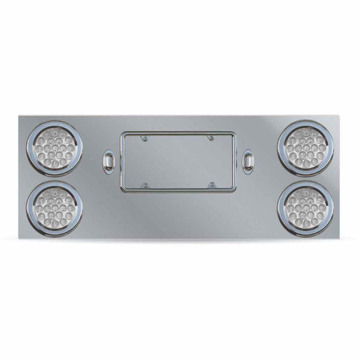 Dark Gray TU-9017L4 Dual LED Rear Center Panel – 4″ Dual LEDs (Clear Lens) | Stainless Steel REAR CENTER PANEL