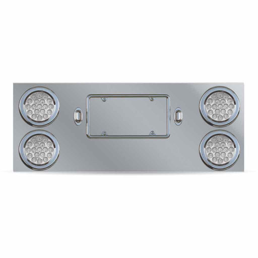 Dark Gray TU-9017L2. Dual LED Rear Center Panel – 4″ Dual LEDs (Clear Lens) | Stainless Steel REAR CENTER PANEL