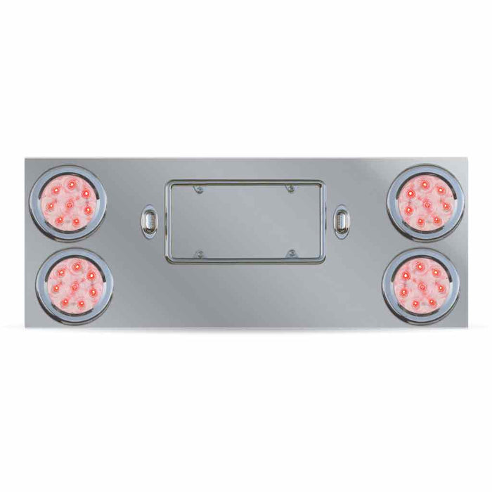 Dark Gray TU-9017LC. LED Rear Center Panel – 4″ LEDs (ClearLens) | Stainless Steel REAR CENTER PANEL
