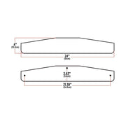 TU-9204 24" Angled Bottom Mud Flap Weights â€“ Welded | Stainless Steel MUD FLAP WEIGHTS White Smoke