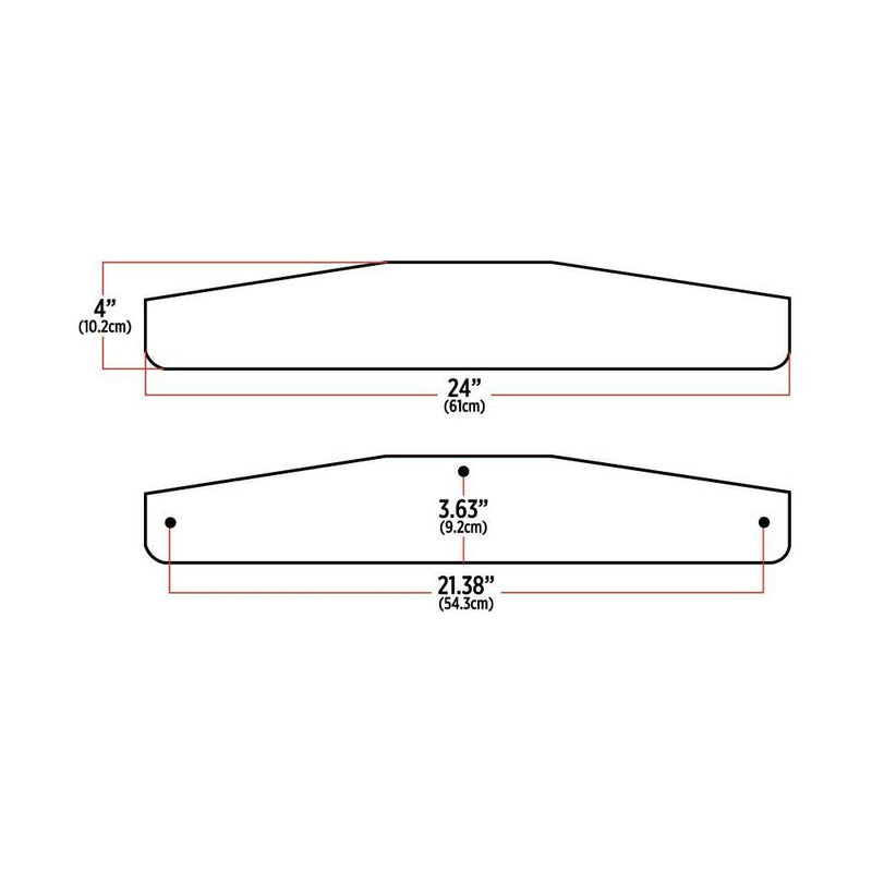 TU-9204 24" Angled Bottom Mud Flap Weights â€“ Welded | Stainless Steel MUD FLAP WEIGHTS White Smoke
