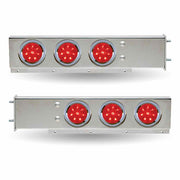 TU-9209L1 30″ LED Mud Flap Hangers – 3 3/4″ Bolt Spacing | 4″ LEDs (Red Lens) | Stainless Steel MUD FLAP HANGERS Gray