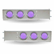 TU-9209L5 30″ Dual LED Mud Flap Hangers – 3 3/4″ Bolt Spacing | 4″ Dual LEDs (Clear Lens) | Stainless Steel MUD FLAP HANGERS Gray