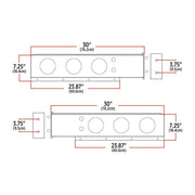 TU-9209L5 30″ Dual LED Mud Flap Hangers – 3 3/4″ Bolt Spacing | 4″ Dual LEDs (Clear Lens) | Stainless Steel MUD FLAP HANGERS Dark Slate Gray