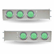 TU-9209L6 30″ Dual LED Mud Flap Hangers – 3 3/4″ Bolt Spacing | 4″ Dual LEDs (Clear Lens) | Stainless Steel MUD FLAP HANGERS Gray