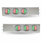 TU-9210L5 30″ Dual LED Mud Flap Hangers – 2 1/2″ Bolt Spacing | 4″ Dual LEDs (Clear Lens) | Stainless Steel MUD FLAP HANGERS Gray