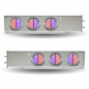 TU-9210L6 30″ Dual LED Mud Flap Hangers – 2 1/2″ Bolt Spacing | 4″ Dual LEDs (Clear Lens) | Stainless Steel MUD FLAP HANGERS Gray