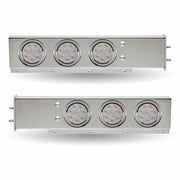 TU-9210LC 30″ LED Mud Flap Hangers – 2 1/2″ Bolt Spacing | 4″ LEDs (Clear Lens) | Stainless Steel MUD FLAP HANGERS Gray