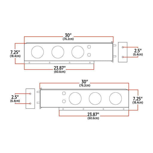 Antique White TU-9210 30″ Mud Flap Hangers – 2 1/2″ Bolt Spacing | 6 x 4″ Holes | Stainless Steel MUD FLAP HANGERS