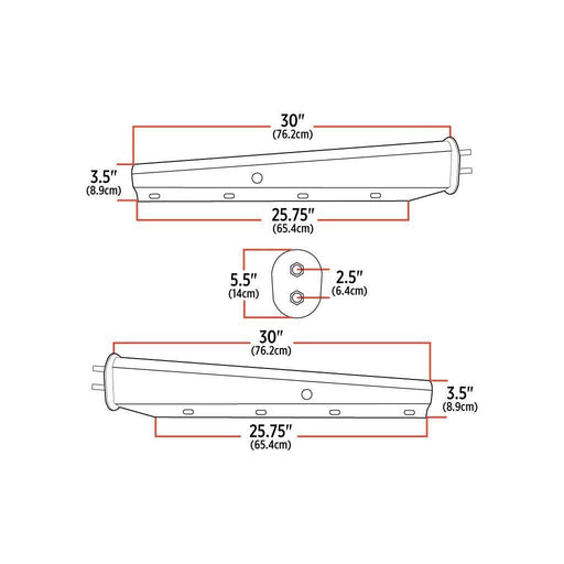 Black TU-9214 30″ Mud Flap Hangers – 2 1/2″ Bolt Spacing | Stainless Steel MUD FLAP HANGERS