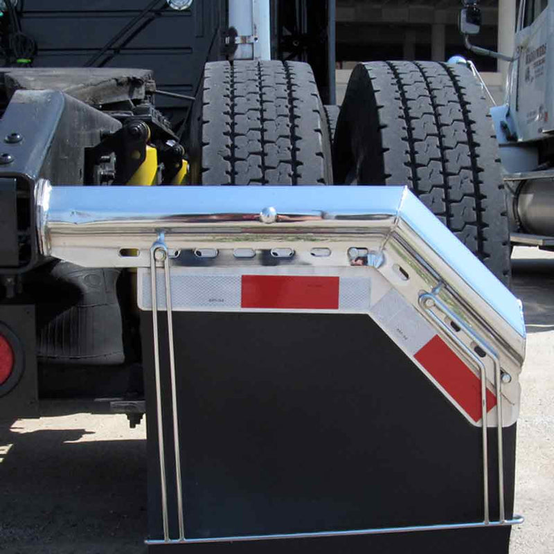 TU-9221 45° Angled 30″ Mud Flap Hangers – 1 1/8″ Bolt Spacing | Chrome Steel MUD FLAP HANGERS Dark Slate Gray