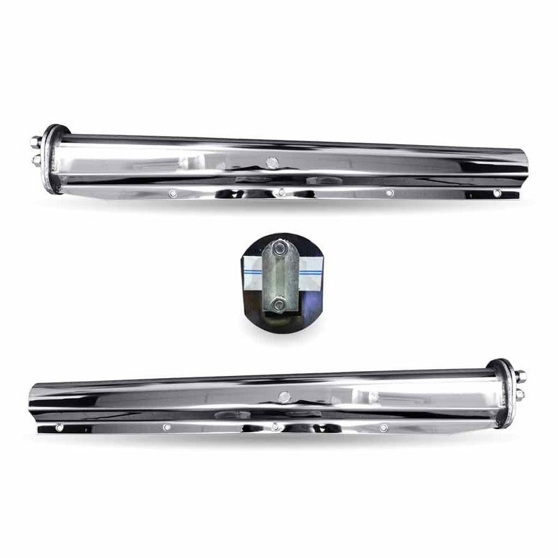 TU-9226 30″ Mud Flap Hangers with Dual Back Plate – 1 1/8″ Bolt Spacing | Stainless Steel MUD FLAP HANGERS Gray