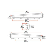 TU-9226 30″ Mud Flap Hangers with Dual Back Plate – 1 1/8″ Bolt Spacing | Stainless Steel MUD FLAP HANGERS Antique White
