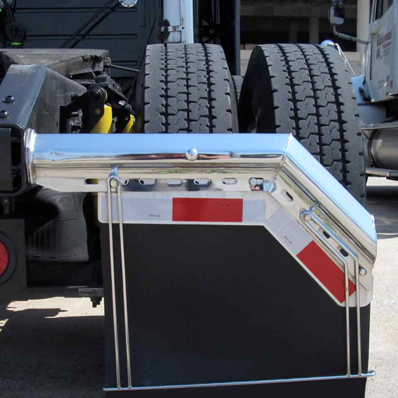 TU-9227 45° Angled 28.5″ Mud Flap Hangers – 2 1/2″ Bolt Spacing | Chrome Metal MUD FLAP HANGERS Dark Slate Gray