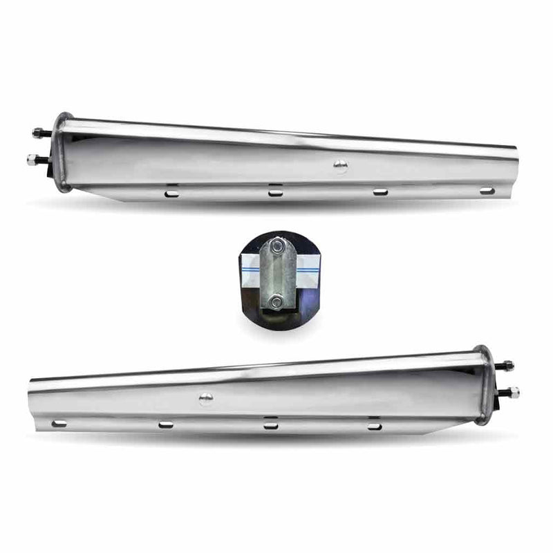 TU-9232 30″ Mud Flap Hangers – 2 1/2″ Bolt Spacing | Chrome Steel MUD FLAP HANGERS Light Gray